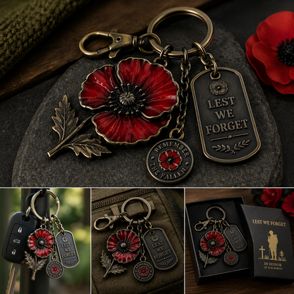 🌺 Remembrance Poppy Keychain