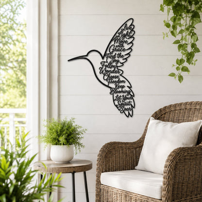💖Keep Blooming Hummingbird Wall Art