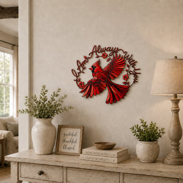 🐦Cardinal Metal Wall Art - I Am Always With You❤️