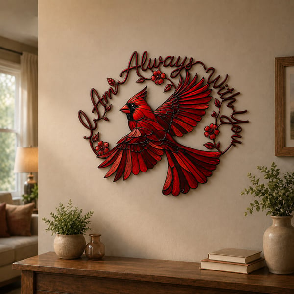 🐦Cardinal Metal Wall Art - I Am Always With You❤️