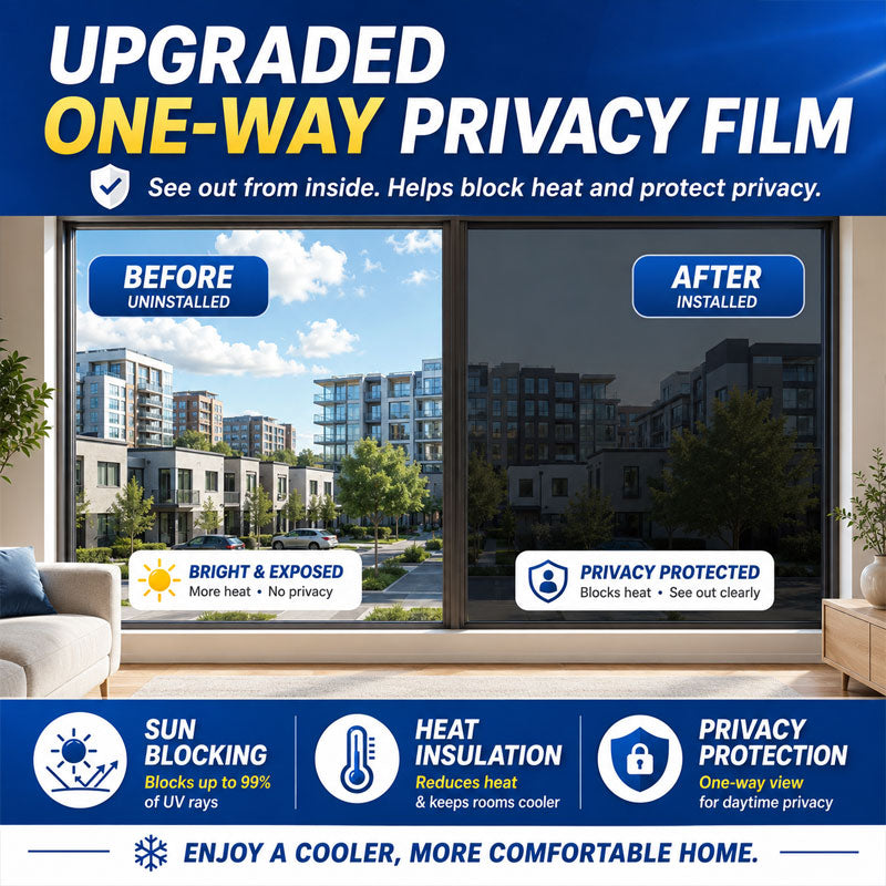☀️ One-Way Mirror Window Film – Heat Control & UV Protection