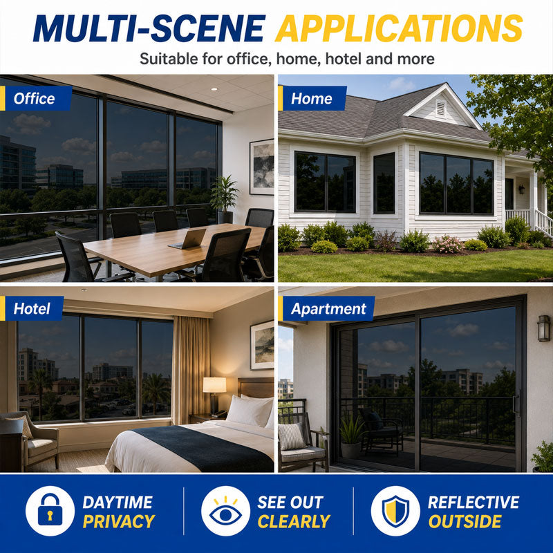 ☀️ One-Way Mirror Window Film – Heat Control & UV Protection