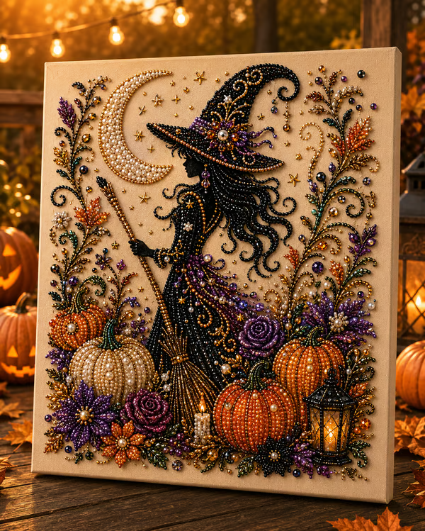 👻✨ Halloween Ghost Pearl Art DIY Kit – Create a Sparkling Spooky-Cute Masterpiece for Your Home