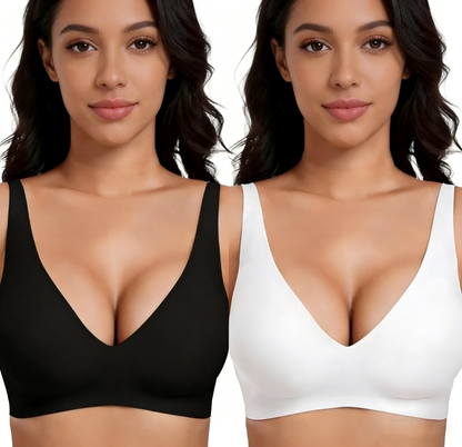 💗LIMITED TIME SALE 49% OFF⚡50K+ SOLD💕 Jelly Wireless Womens Comfortable Wireless Bras Push Up Bralettes Seamless Tshirts Bras Deep V Everyday Bras