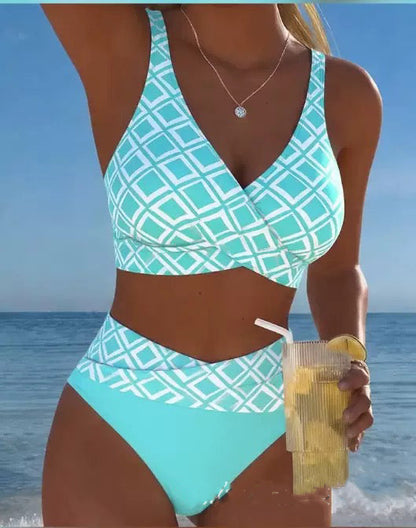 🏖️Summer Hot Sale– 49% OFF!!🔥Women's High Waist Two-Piece Bikini Set 👙🌊