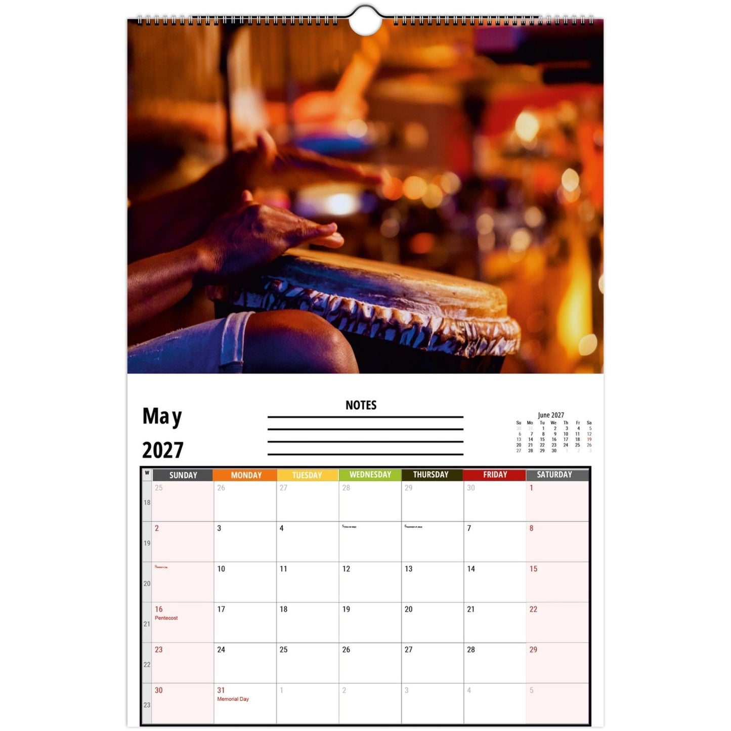 Drums Wall Calendar 2027