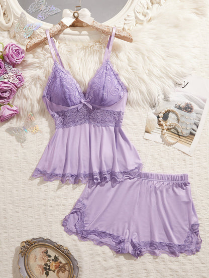 💃Womens Lingerie Set Pjs and Panty Set Camisole Set Modal Floral Fabric Lace sleep sets