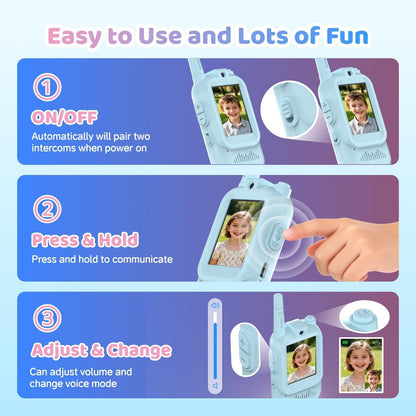 Kids Video Walkie Talkie – Safe & Fun Two-Way Communication for Children, Rechargeable, Long-Range, Educational & Outdoor Play
