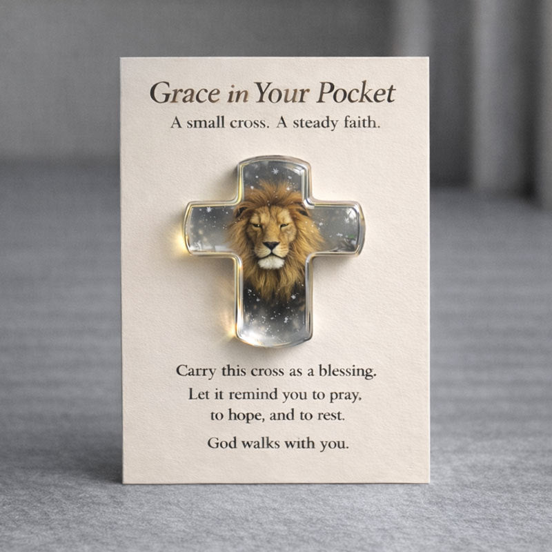 Pocket Hug Card Souvenir Pocket Hug Encouragement Card Angel Cross Charm Jewelry