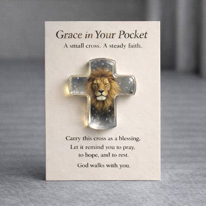 Pocket Hug Card Souvenir Pocket Hug Encouragement Card Angel Cross Charm Jewelry