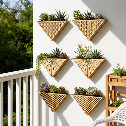 Marrakesh – Geometric Wooden Wall Planters