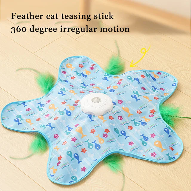 Cat Toys Interactive Hide and Seek Toy with Motion Activated Feathers