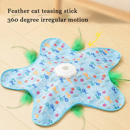 Cat Toys Interactive Hide and Seek Toy with Motion Activated Feathers