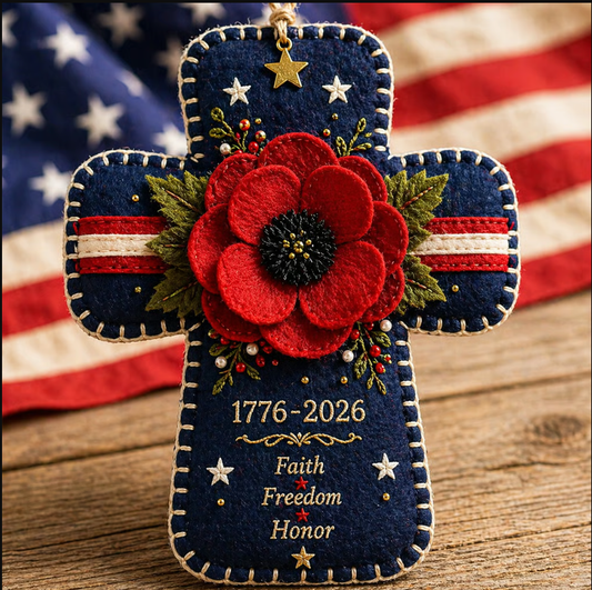 🎉DIY Patriotic Poppy Cross Ornament Kit