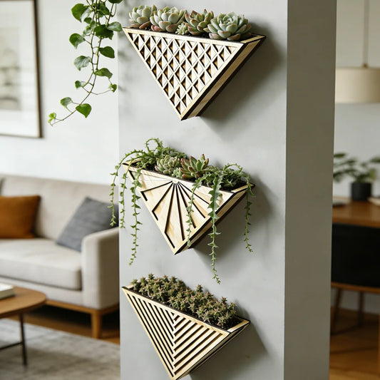 Marrakesh – Geometric Wooden Wall Planters