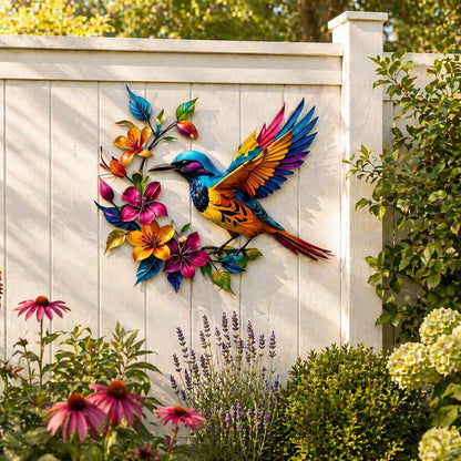 ✨Hummingbird Bloom Floral Metal Wall Art