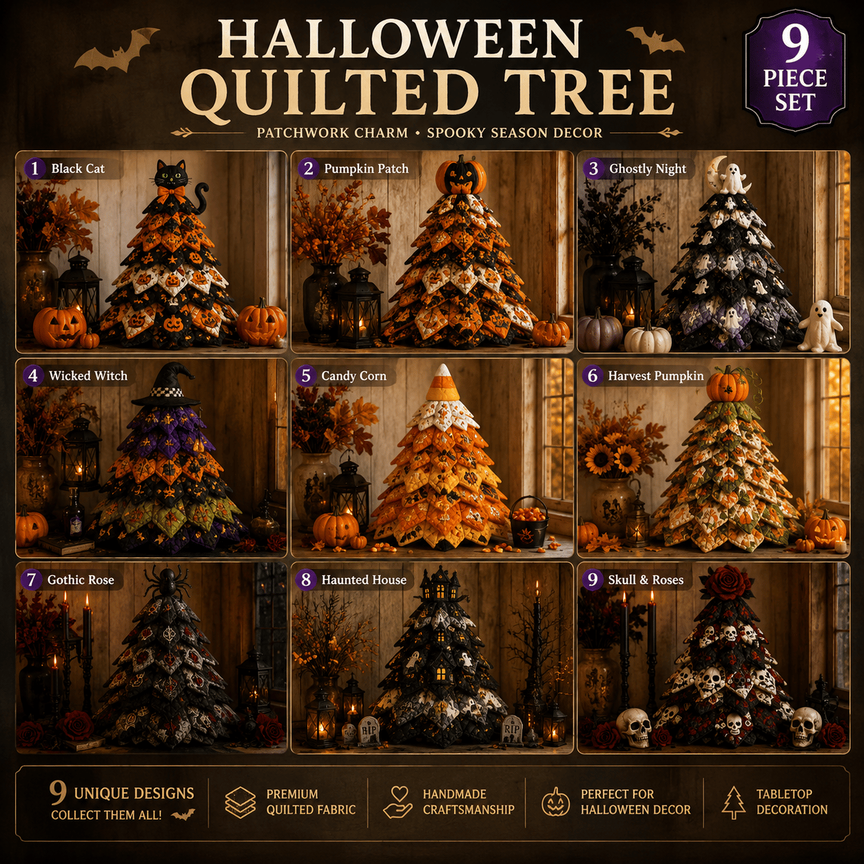 🔥LAST DAY 50% OFF - 🎃 DIY Halloween Quilted Fabric Tree Kit – Easy Layered Fabric Holiday Décor for Quilting Lovers(📦Buy 2 Free Shipping)