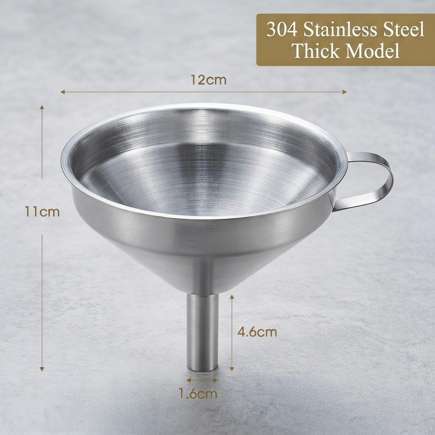 🔥Hot Sale 304 Stainless Steel Funnel with Filter Mesh – Kitchen Food Grade Metal Funnel for Oil, Alcohol, Jam & Spice Filling 🥄