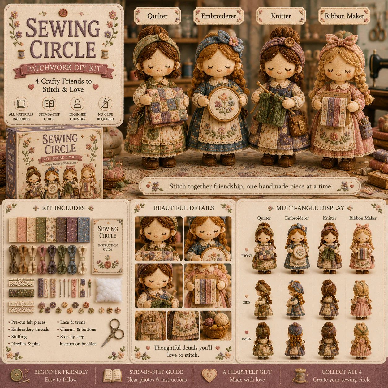 💕Hot Sale 49% OFF❤️‍🔥Tiny Worlds Collection – Patchwork DIY Kit Series