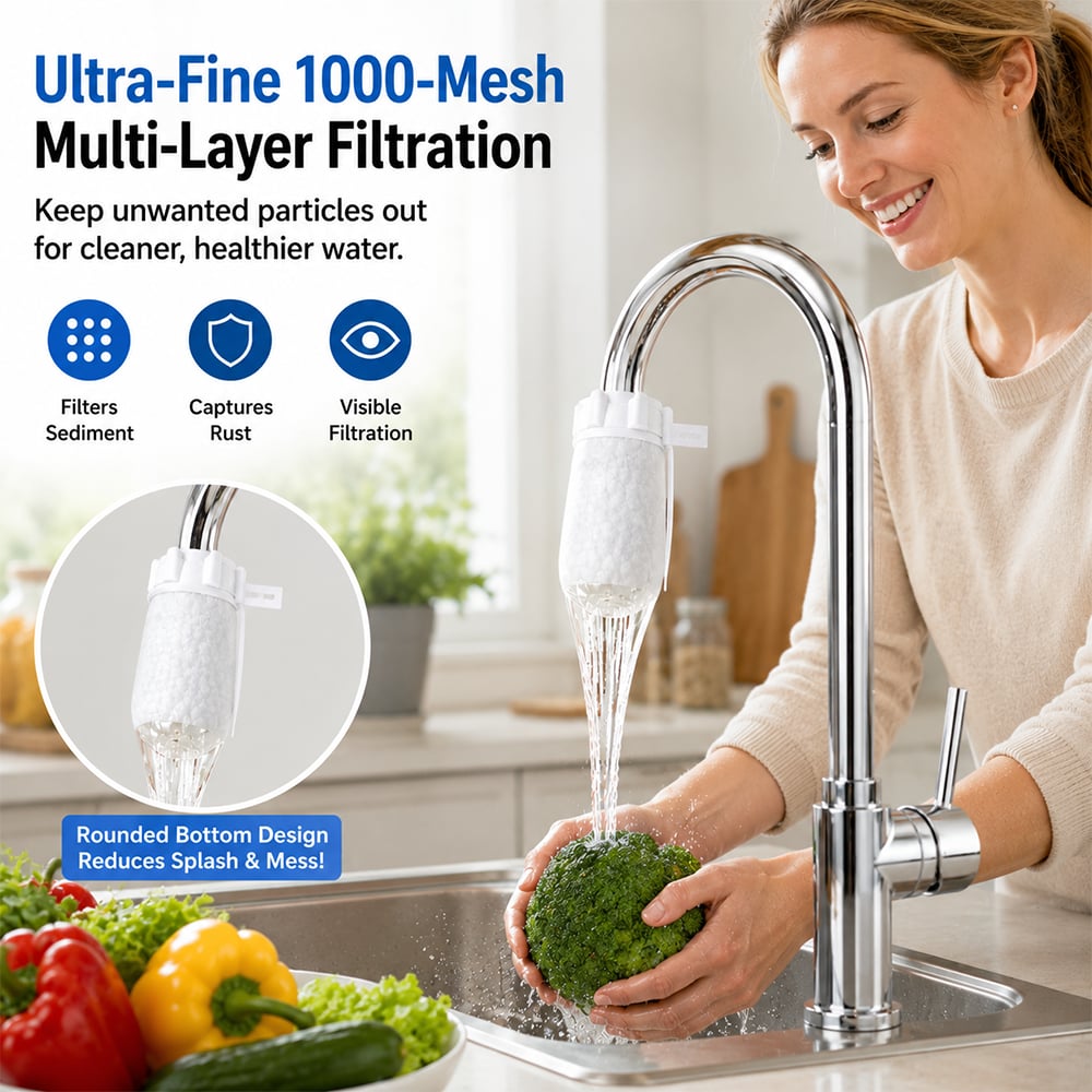 Faucet Filter Cotton Bags - Universal, 100 PCS Splash-Proof Faucet Filter Set