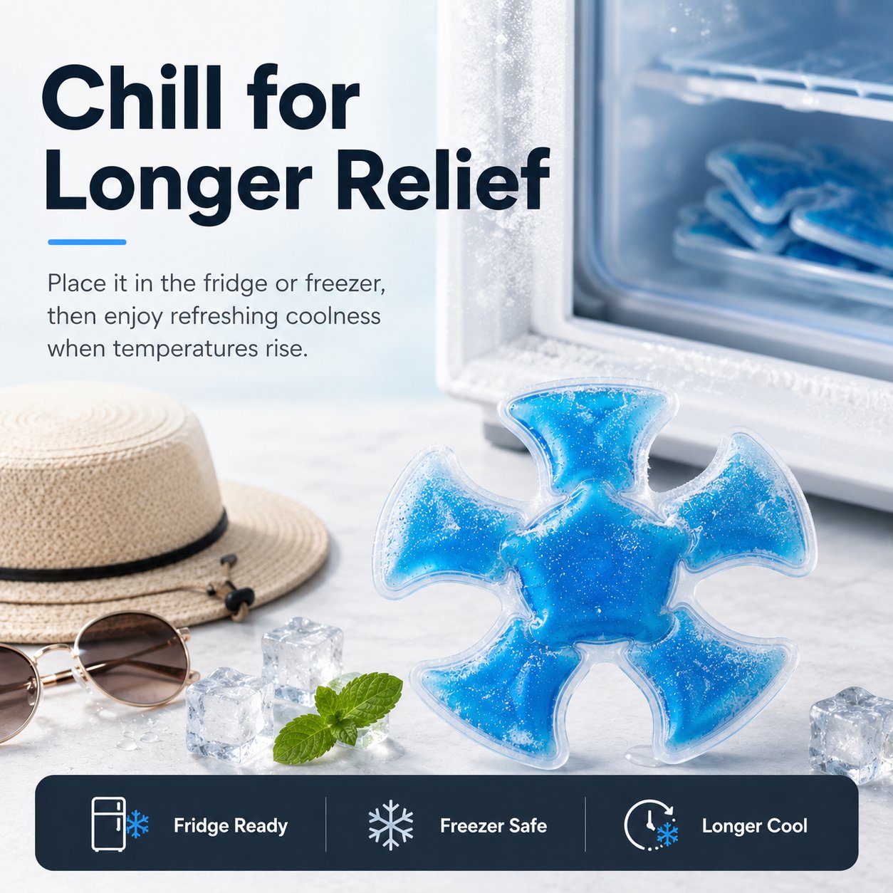 Reusable Cooling Pad for Hats & Body Relief🧢🧊