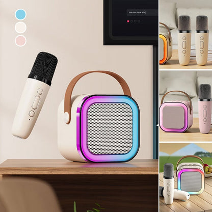 Mini Bluetooth Karaoke Speaker with Wireless Microphones