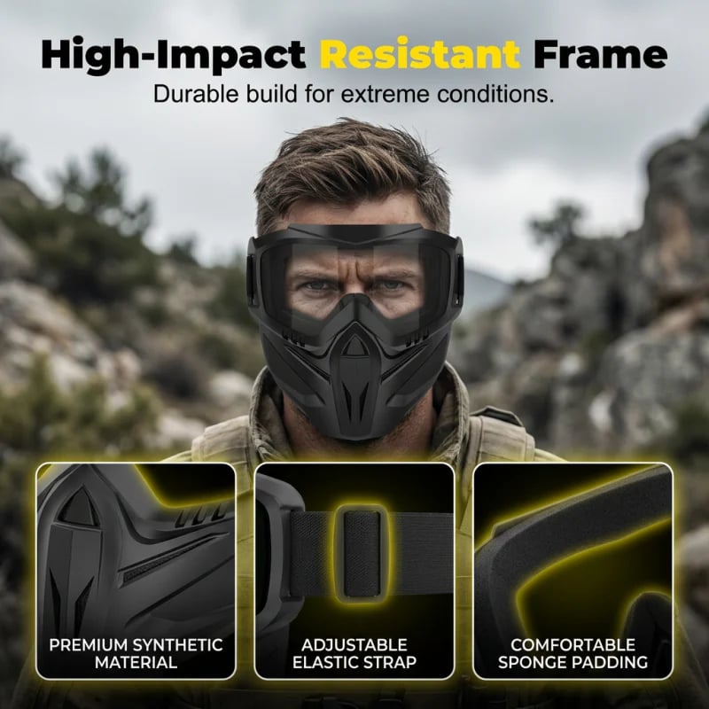 🔥 Detachable Full Face Goggle Mask