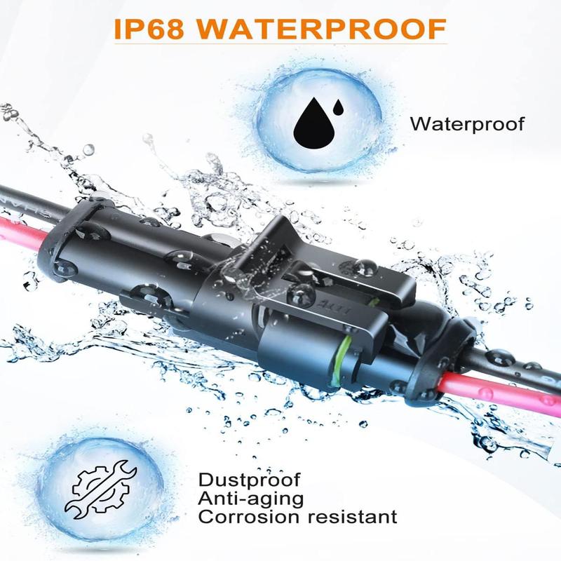 ⚒️18 AWG Waterproof Male/Female Electrical Connectors—Suitable for truck, motorcycle, marine, and other wire connections.