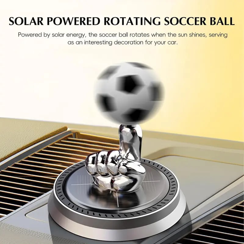 ⚽🚗Solar Rotating Football Car Air Freshener & Aromatherapy Diffuser – Reusable Ornament for Car, Office & Home