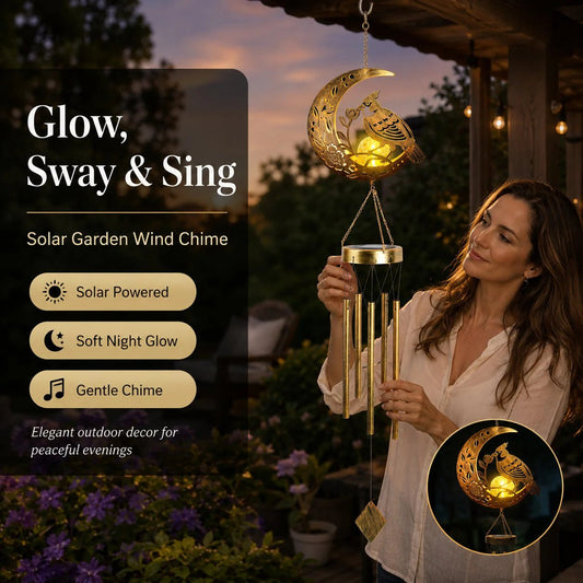 🌙✨ Moon Courtyard Solar Wind Chime