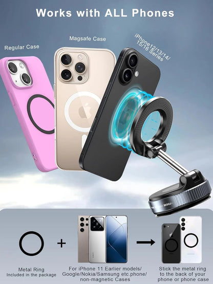 Twist-Lock Magnetic Phone Mount – Strong Suction 360° Adjustable Multi-Surface Holder