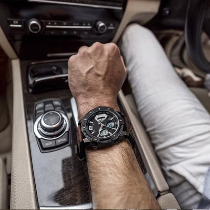 🔥Multifunctional Dual Display 3ATM Waterproof Men's Quartz Sports Watch