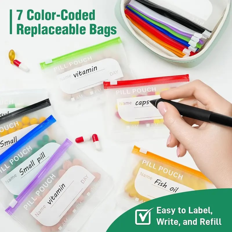 🏆Flash Sale⚡ 50K+ SOLD! Waterproof Pill Pouch Set-14Pcs Bags Inside