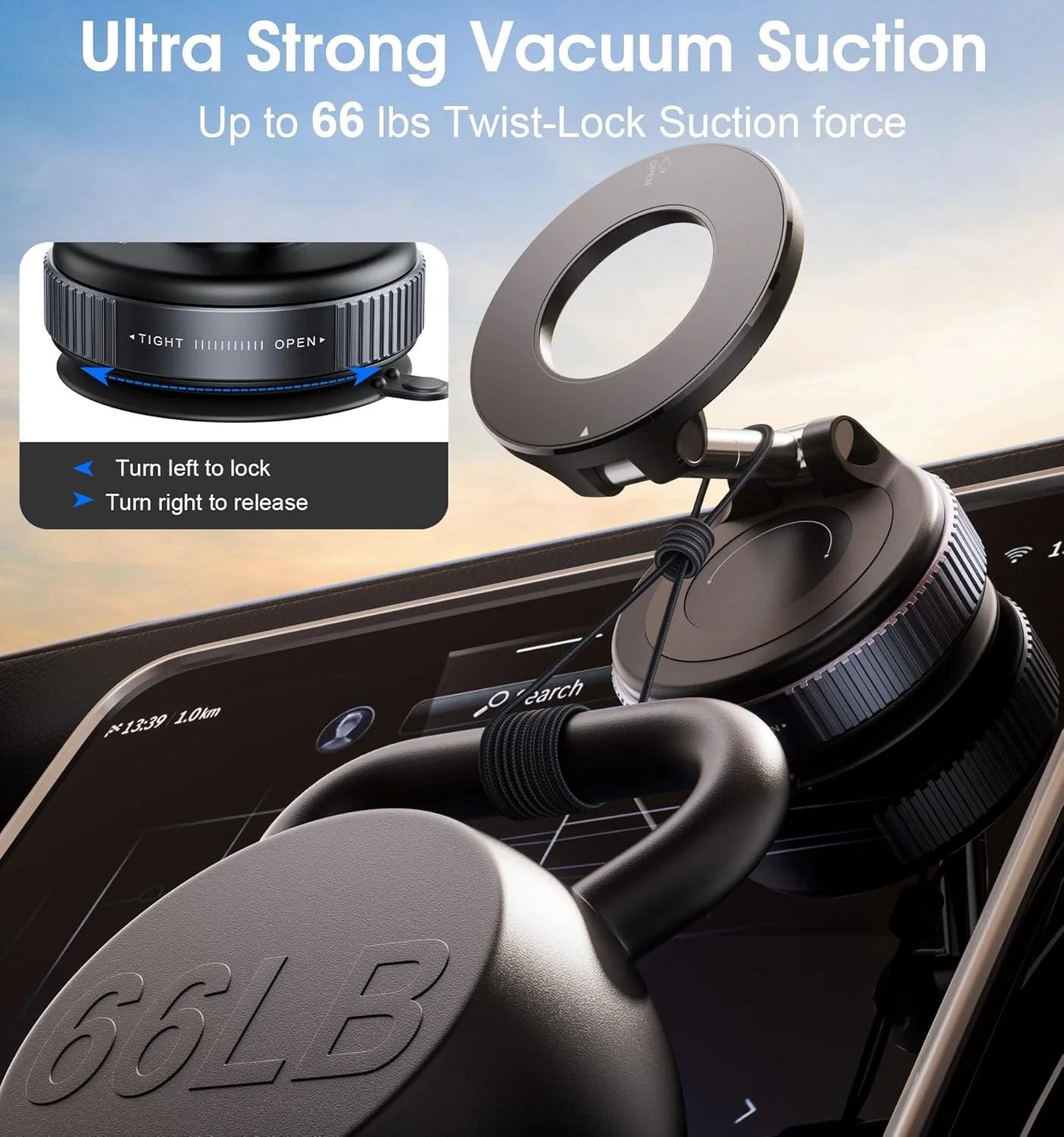 Twist-Lock Magnetic Phone Mount – Strong Suction 360° Adjustable Multi-Surface Holder