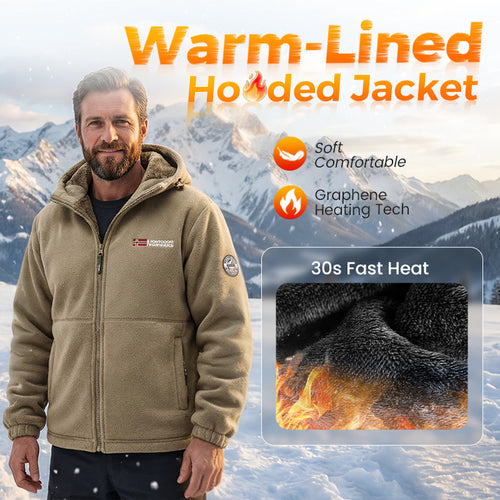 🔥Upgraded Unisex Hooded Casual Graphene Heated Insulated Jacket (with Internal Pockets)