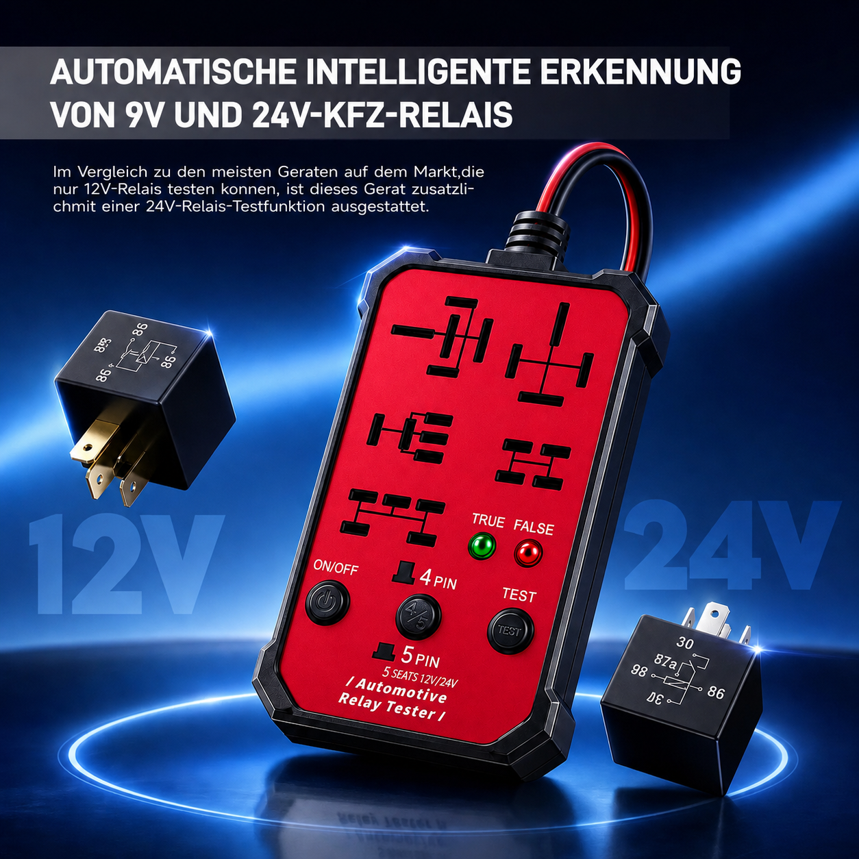 🔥2026 New upgrade 12V/24V Universal Relay Tester | Professional 5-Pin Auto Diagnostic Tool