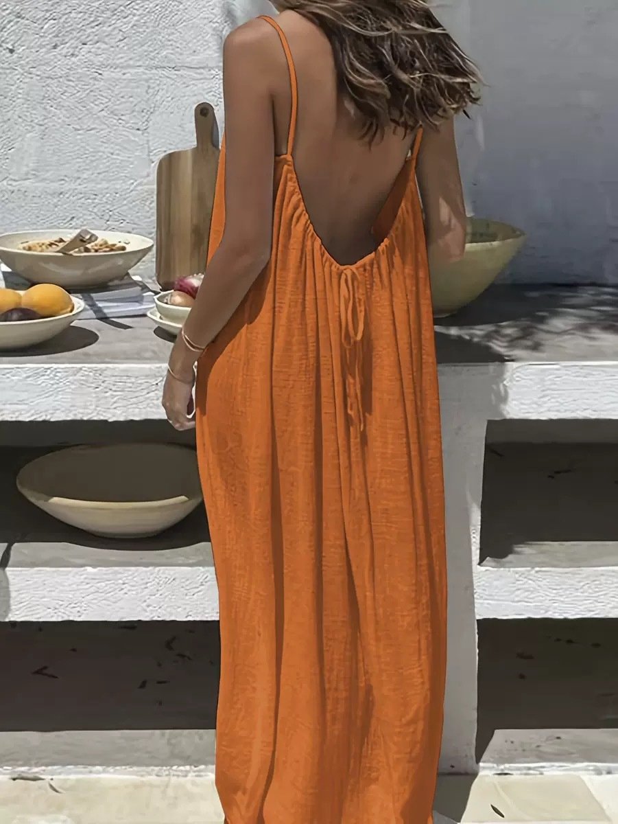✨ Adjustable backless strap dress – show off your charm! 💕
