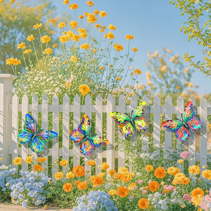 🦋A complete set! 4Pcs Butterfly Metal Wall Decor🤩