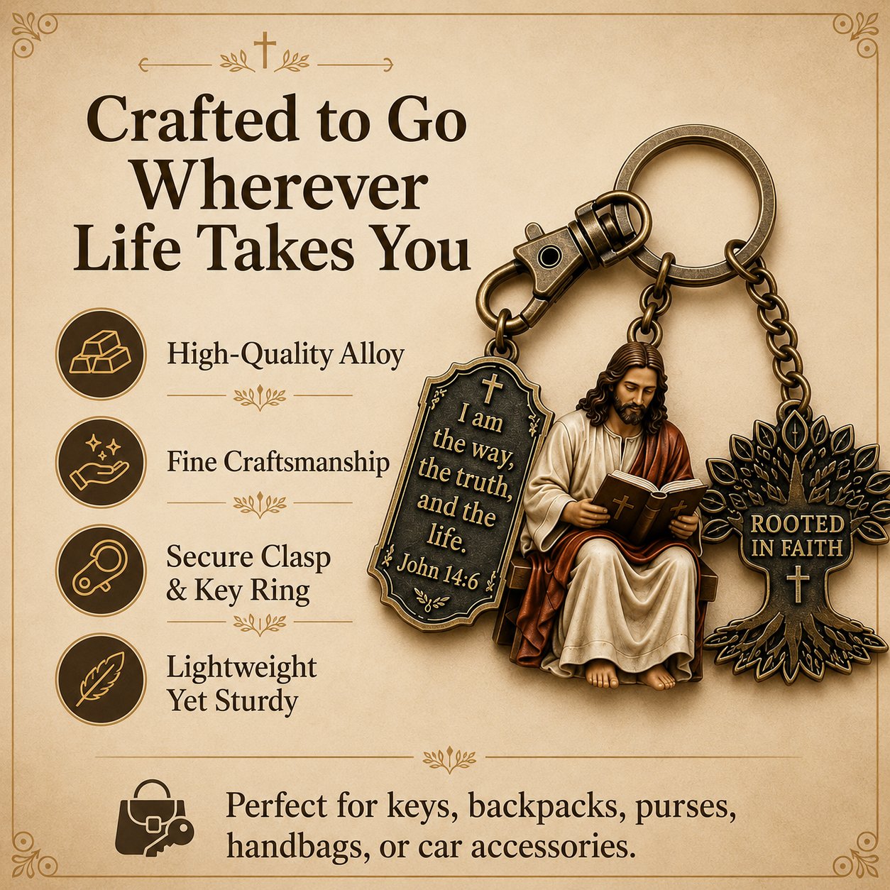 ✝️Jesus Reading Keychain