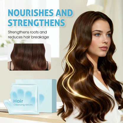 Rinse-Free Hair Cleansing Gloves for Oil Control (10-Pack)