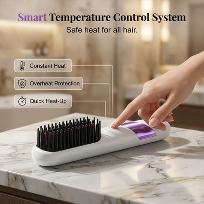 🔥Limited-time offer- 49% OFF🔥Cordless Ceramic Hair Straightener Brush