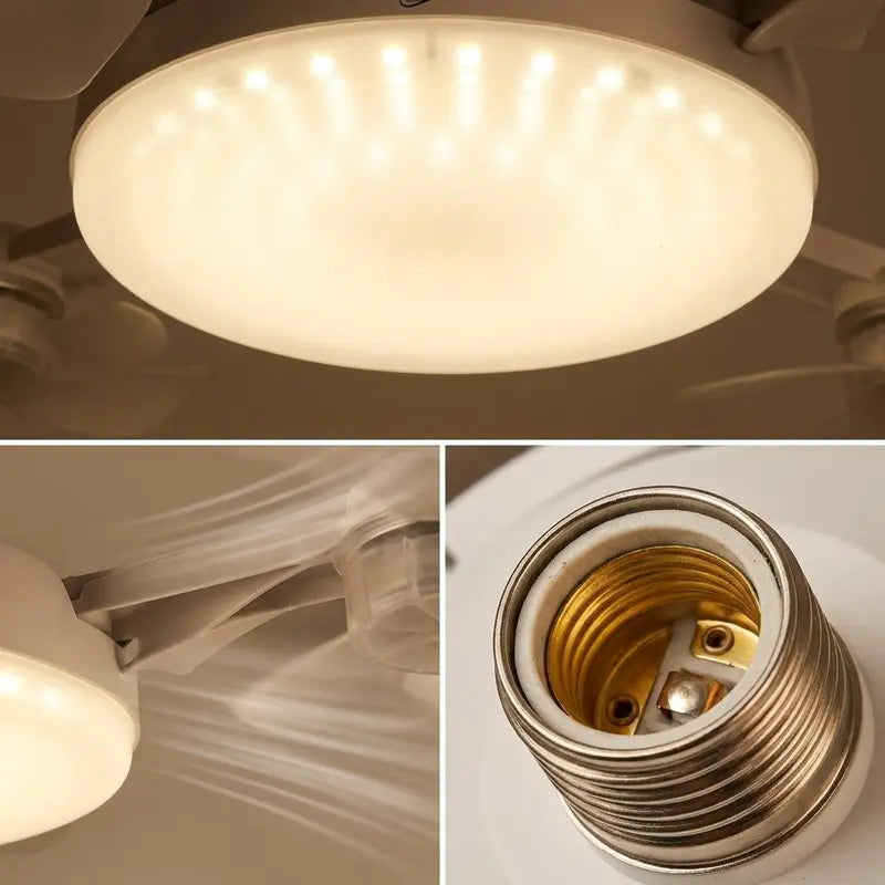 🌀E26/E27 Socket Ceiling Fan Light – 2-in-1 LED Light & Quiet Fan with Remote Control