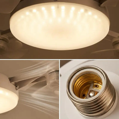 🌀E26/E27 Socket Ceiling Fan Light – 2-in-1 LED Light & Quiet Fan with Remote Control