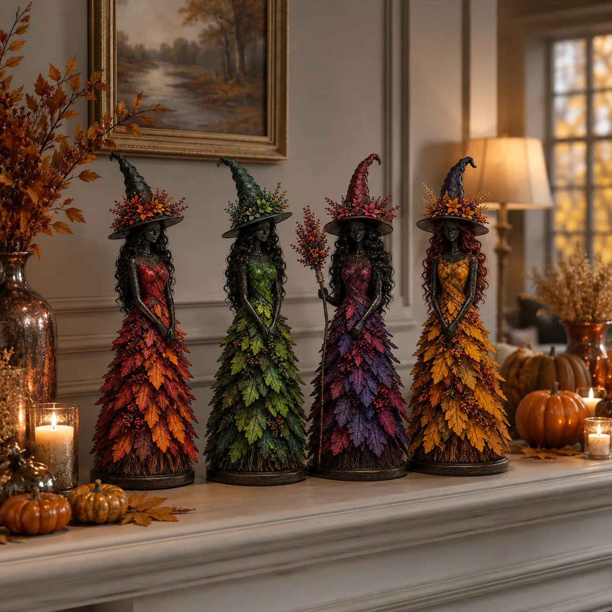 💥LAST DAY 50% OFF - 🧙 Enchanted Autumn Witch Figurine (📦Buy 3 Free Shipping)