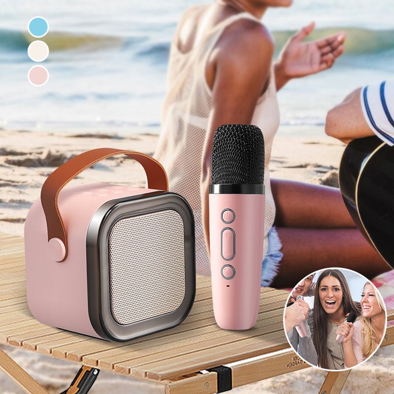 Mini Bluetooth Karaoke Speaker with Wireless Microphones