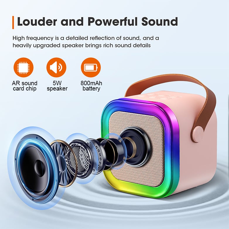Mini Bluetooth Karaoke Speaker with Wireless Microphones