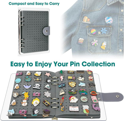 📌8 Pages Clear Felt Pin Display Book