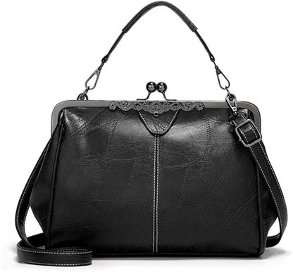 💼2026 New Kattee Elegant Waterproof Women’s Leather Kiss-Lock Tote Handbag