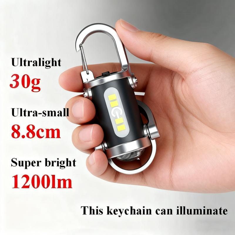 🔦✨Rechargeable Mini Keychain Flashlight - 800 Lumens, 6 Modes, Perfect for Outdoor Adventures, Work, and Emergencies