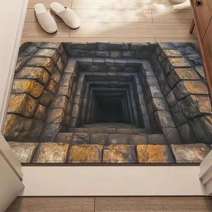 Visual Illusion Endless Abyss Pattern HD Printed Non-Slip Doormat